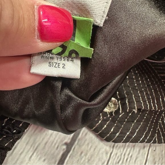 chico's Elegant Embroidered floral Women's blazer Jacket sz 2 (Large 12) - Picture 10 of 11